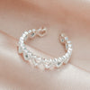 Wholesale Women's Copper Heart Shaped Hollow Love Stitching Electroplated Ring
