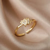 Wholesale Women's Copper Heartshaped Gold Inlaid Opening Ring