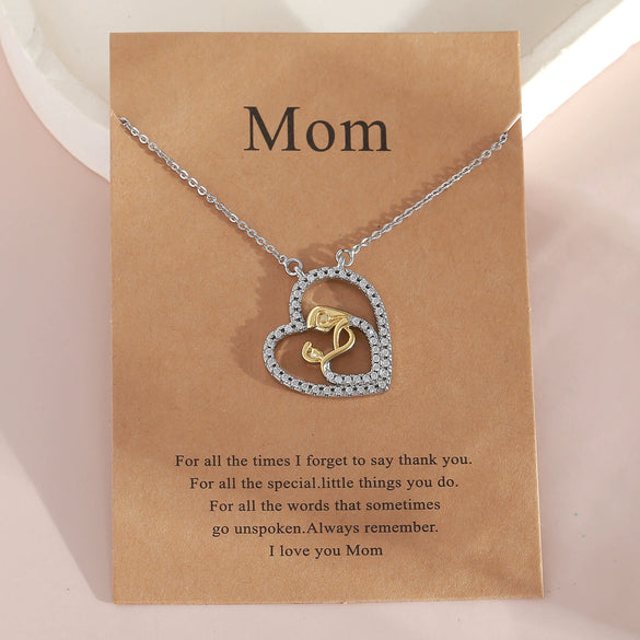 Wholesale Women's Copper Heartshaped Necklace With Electroplating And O Word Chain