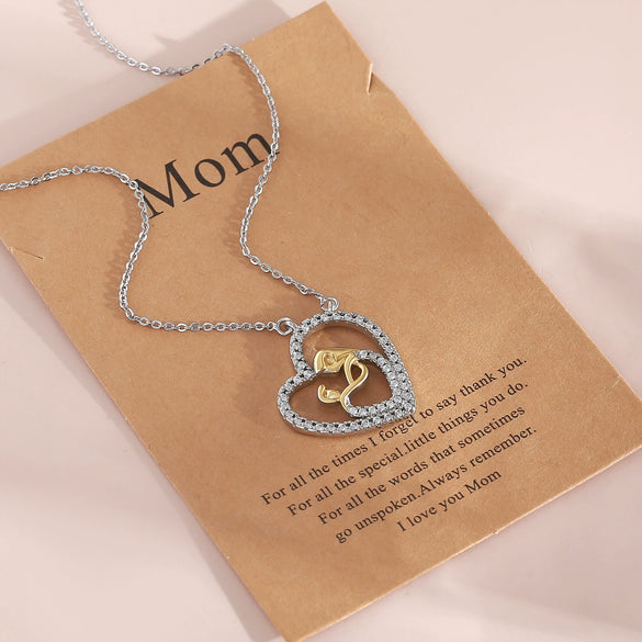 Wholesale Women's Copper Heartshaped Necklace With Electroplating And O Word Chain