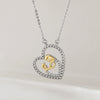 Wholesale Women's Copper Heartshaped Necklace With Electroplating And O Word Chain