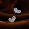 Wholesale Women's Copper Heartshaped Niche Style Earrings With Geometric Pattern And Inlaid Zircon