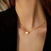 Wholesale Women's Copper Heartshaped Pendant Necklace With Electroplating Light Luxury Versatile Niche Design