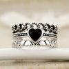 Wholesale Women's Copper Heartshaped Ring With Geometric Pattern And French Retro Style Electroplating Process
