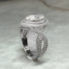Wholesale Women's Copper Horse Eye Zircon Ring With Geometric Design