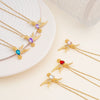 Wholesale Women's Copper Hummingbird Pendant Necklace With Mixed Gemstone Inlay And Gold Plated O Chain Light Luxury Style