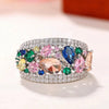 Wholesale Women's Copper Imitation Tourmaline Geometric Drop Shape Ring With Zircon
