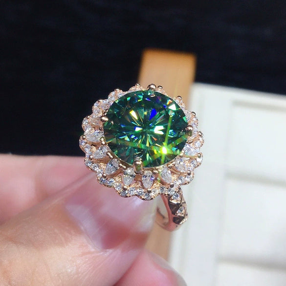Wholesale Women's Copper Inlaid Imitation Zircon Geometric Ring