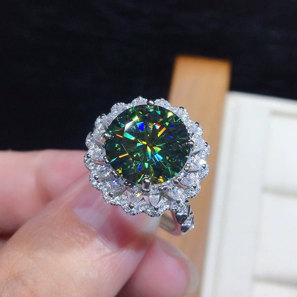 Wholesale Women's Copper Inlaid Imitation Zircon Geometric Ring