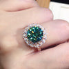 Wholesale Women's Copper Inlaid Imitation Zircon Geometric Ring
