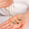 Wholesale Women's Copper Inlaid Mixed Gemstone Flower Tassel Pendant O Chain Necklace With Electroplating Treatment