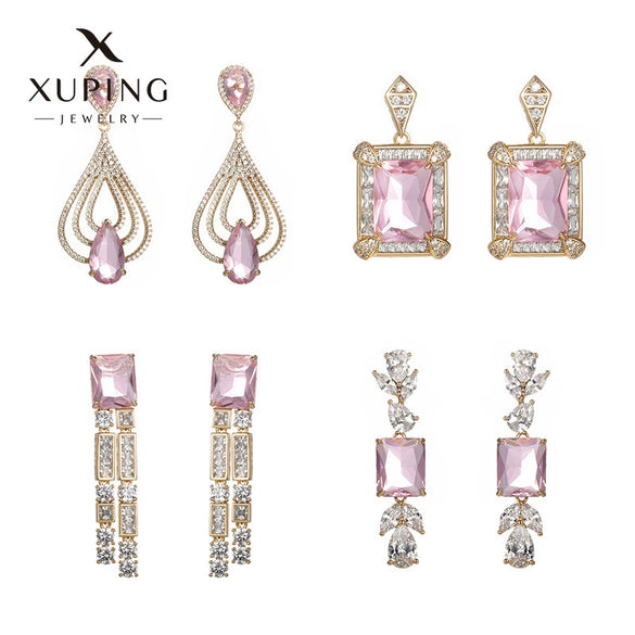 Wholesale Women's Copper Inlaid Zircon Artificial Gemstone Geometric Square Simple Style Electroplated Earrings