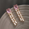 Wholesale Women's Copper Inlaid Zircon Artificial Gemstone Geometric Square Simple Style Electroplated Earrings