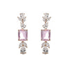 Wholesale Women's Copper Inlaid Zircon Artificial Gemstone Geometric Square Simple Style Electroplated Earrings