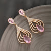 Wholesale Women's Copper Inlaid Zircon Artificial Gemstone Geometric Square Simple Style Electroplated Earrings