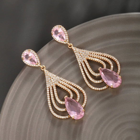 Wholesale Women's Copper Inlaid Zircon Artificial Gemstone Geometric Square Simple Style Electroplated Earrings