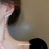 Wholesale Women's Copper Inlaid Zircon Dropshaped Long Tassel Earrings With Advanced Sense