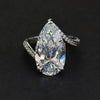 Wholesale Women's Copper Inlaid Zircon Dropshaped Ring