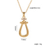 Wholesale Women's Copper Inlaid Zircon Geometric Horseshoe Buckle Pendant Necklace With Stainless Steel O Word Chain And Electroplating