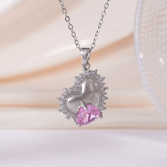 Wholesale Women's Copper Inlaid Zircon Geometric Light Luxury Style Necklace With Electroplating And O Word Chain