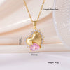 Wholesale Women's Copper Inlaid Zircon Geometric Light Luxury Style Necklace With Electroplating And O Word Chain