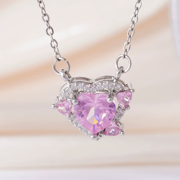 Wholesale Women's Copper Inlaid Zircon Geometric Light Luxury Style Necklace With Electroplating And O Word Chain