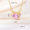 Wholesale Women's Copper Inlaid Zircon Geometric Light Luxury Style Necklace With Electroplating And O Word Chain