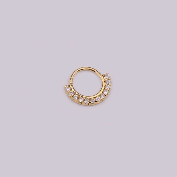 Wholesale Women's Copper Inlaid Zircon Geometric Nose Ring For Body Puncture Jewelry