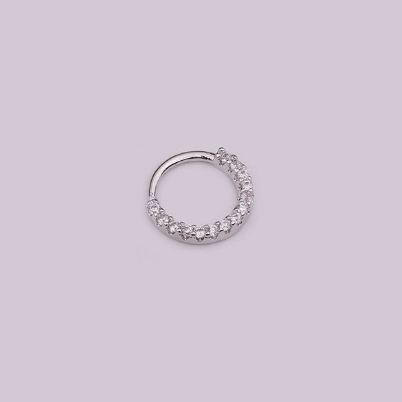 Wholesale Women's Copper Inlaid Zircon Geometric Nose Ring For Body Puncture Jewelry