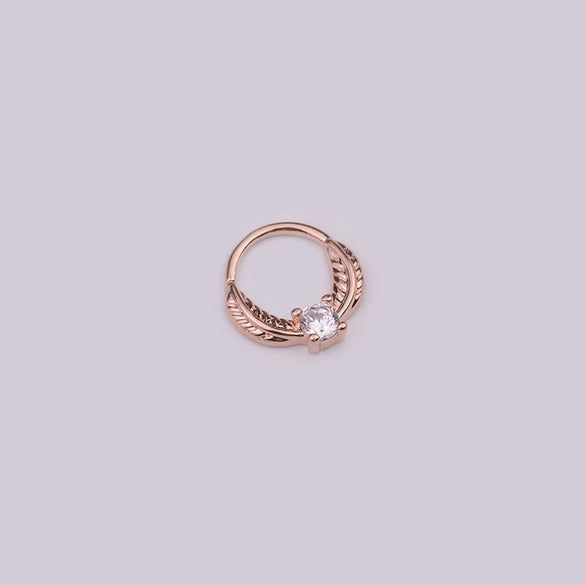 Wholesale Women's Copper Inlaid Zircon Geometric Nose Ring For Body Puncture Jewelry