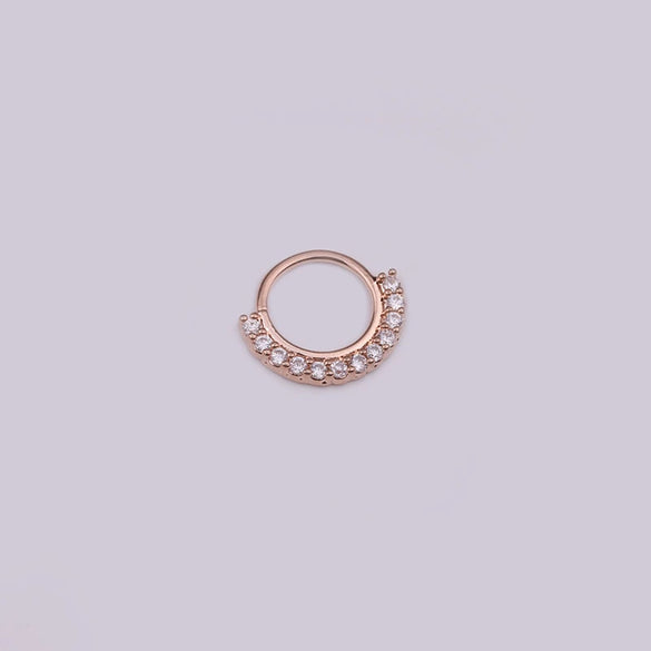 Wholesale Women's Copper Inlaid Zircon Geometric Nose Ring For Body Puncture Jewelry