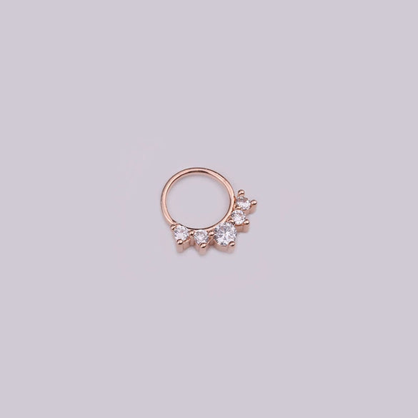 Wholesale Women's Copper Inlaid Zircon Geometric Nose Ring For Body Puncture Jewelry
