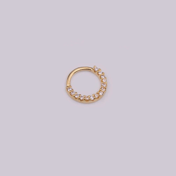 Wholesale Women's Copper Inlaid Zircon Geometric Nose Ring For Body Puncture Jewelry