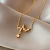 Wholesale Women's Copper Inlaid Zircon Geometric Pendant Necklace With Stainless Steel Box Chain