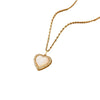 Wholesale Women's Copper Inlaid Zircon Geometric Pendant Necklace With Stainless Steel Box Chain