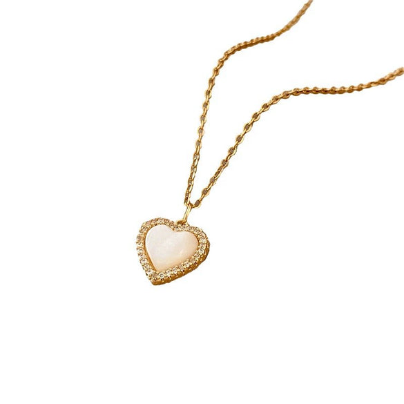 Wholesale Women's Copper Inlaid Zircon Geometric Pendant Necklace With Stainless Steel Box Chain