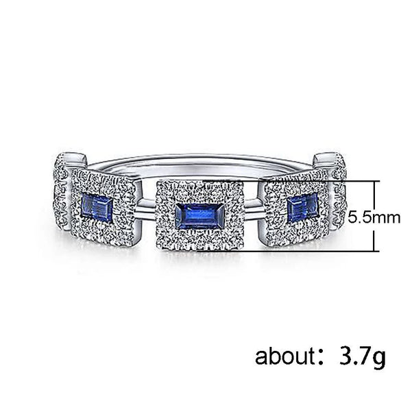 Wholesale Women's Copper Inlaid Zircon Geometric Square Ring