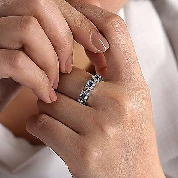 Wholesale Women's Copper Inlaid Zircon Geometric Square Ring