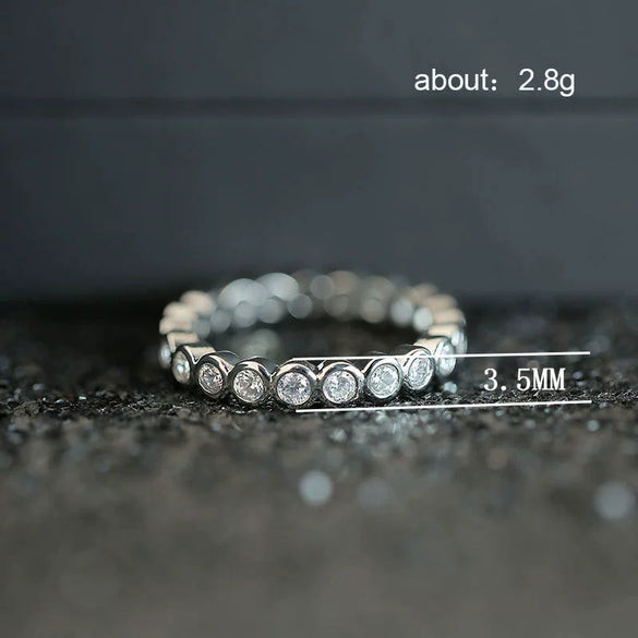 Wholesale Women's Copper Inlaid Zircon Geometric Strip Ring Jewelry