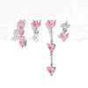 Wholesale Women's Copper Inlaid Zircon Heart And Flower Style Earrings