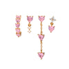 Wholesale Women's Copper Inlaid Zircon Heart And Flower Style Earrings