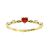 Wholesale Women's Copper Inlaid Zircon Heart Shaped Ring Fairy Elegant Style