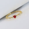 Wholesale Women's Copper Inlaid Zircon Heart Shaped Ring Fairy Elegant Style