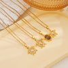 Wholesale Women's Copper Inlaid Zircon Ocean Series Turtle Pendant Necklace Electroplated Animal Zodiac Stylish Fashion Versatile Clavicle Chain Jewelry