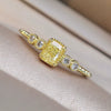 Wholesale Women's Copper Inlaid Zircon Square Geometric Elegant Ring