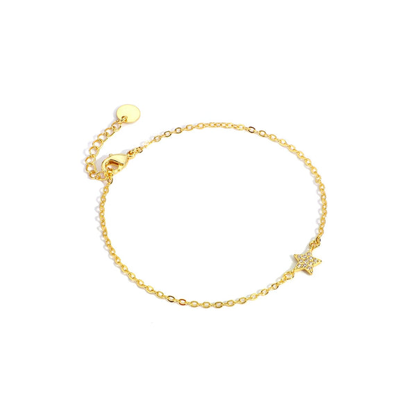 Wholesale Women's Copper Inlaid Zircon Star Bracelet Jewelry Small Fresh And Simple Style