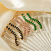 Wholesale Women's Copper Inlaid Zircon Tassel Earrings With Geometric Design And Electroplating Process