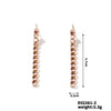 Wholesale Women's Copper Inlaid Zircon Tassel Earrings With Geometric Design And Electroplating Process