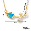 Wholesale Women's Copper Inlaid Zircon Tulip Pendant O Shaped Chain Accessories With Electroplating Design