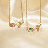Wholesale Women's Copper Inlaid Zircon Tulip Pendant O Shaped Chain Accessories With Electroplating Design